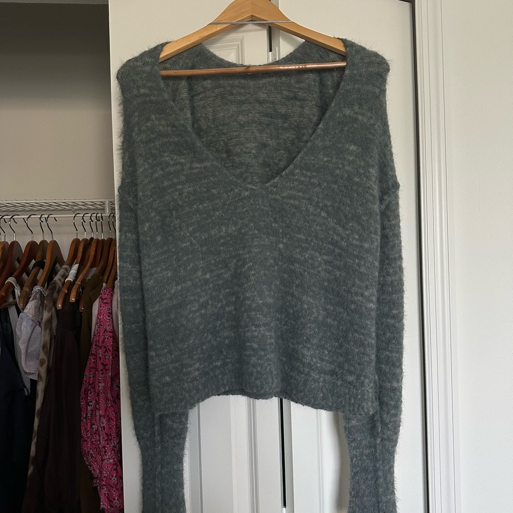 Cozy Gray V-Neck Sweater